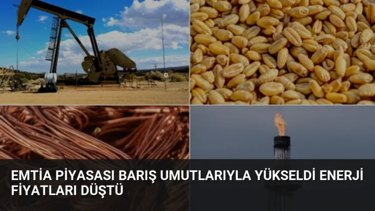 Emtia Piyasası Barış Umutlarıyla Yükseldi Enerji Fiyatları Düştü