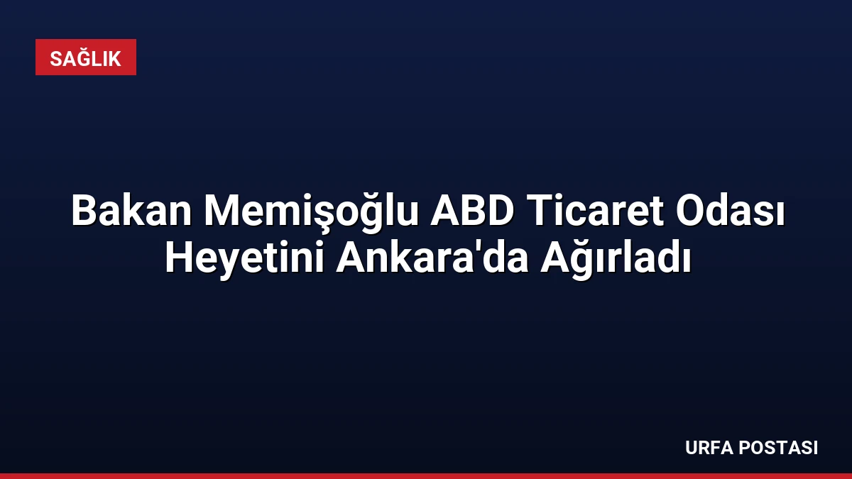 Bakan Memişoğlu ABD Ticaret Odası Heyetini Ankara’da Ağırladı