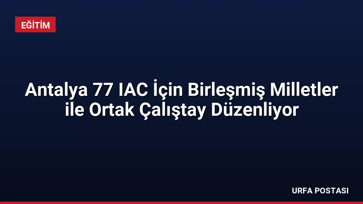 Antalya 77 IAC İçin Birleşmiş Milletler ile Ortak Çalıştay Düzenliyor