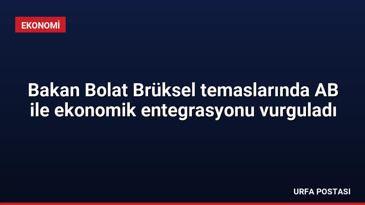 Bakan Bolat Brüksel temaslarında AB ile ekonomik entegrasyonu vurguladı
