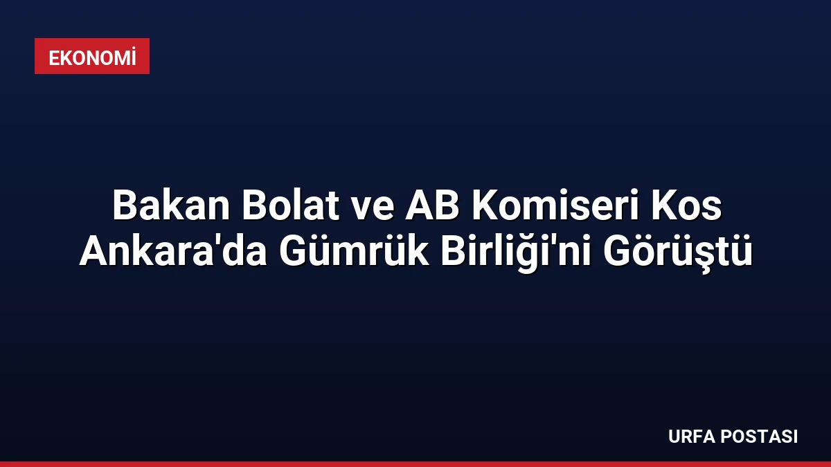 Bakan Bolat ve AB Komiseri Kos Ankara’da Gümrük Birliği’ni Görüştü