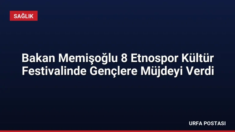 Bakan Memişoğlu 8 Etnospor Kültür Festivalinde Gençlere Müjdeyi Verdi