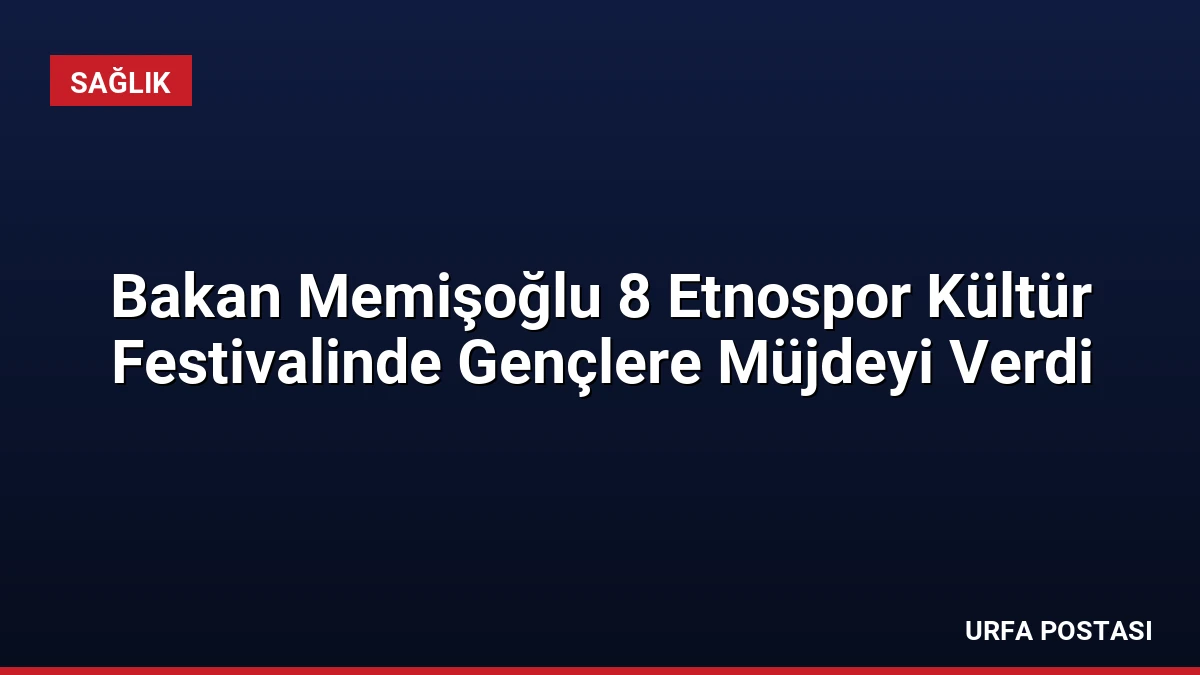 Bakan Memişoğlu 8 Etnospor Kültür Festivalinde Gençlere Müjdeyi Verdi