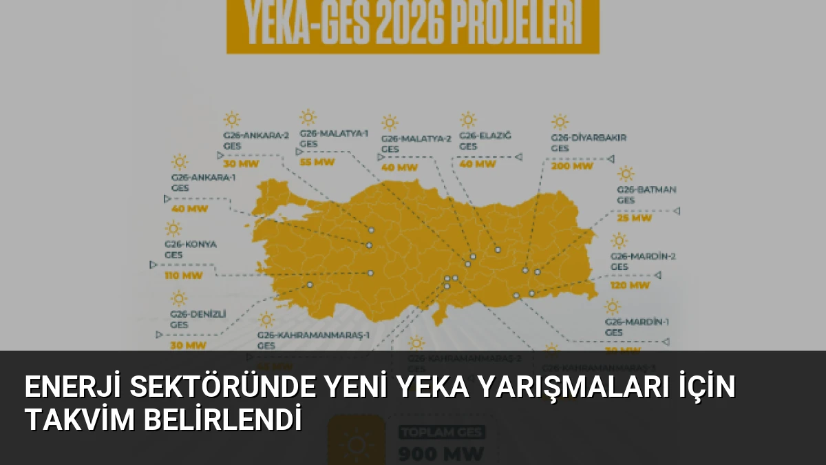 Enerji Sektöründe Yeni YEKA Yarışmaları İçin Takvim Belirlendi