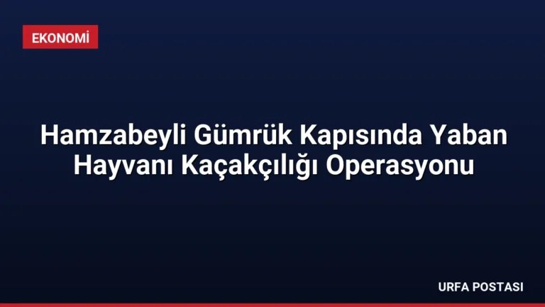 Hamzabeyli Gümrük Kapısında Yaban Hayvanı Kaçakçılığı Operasyonu