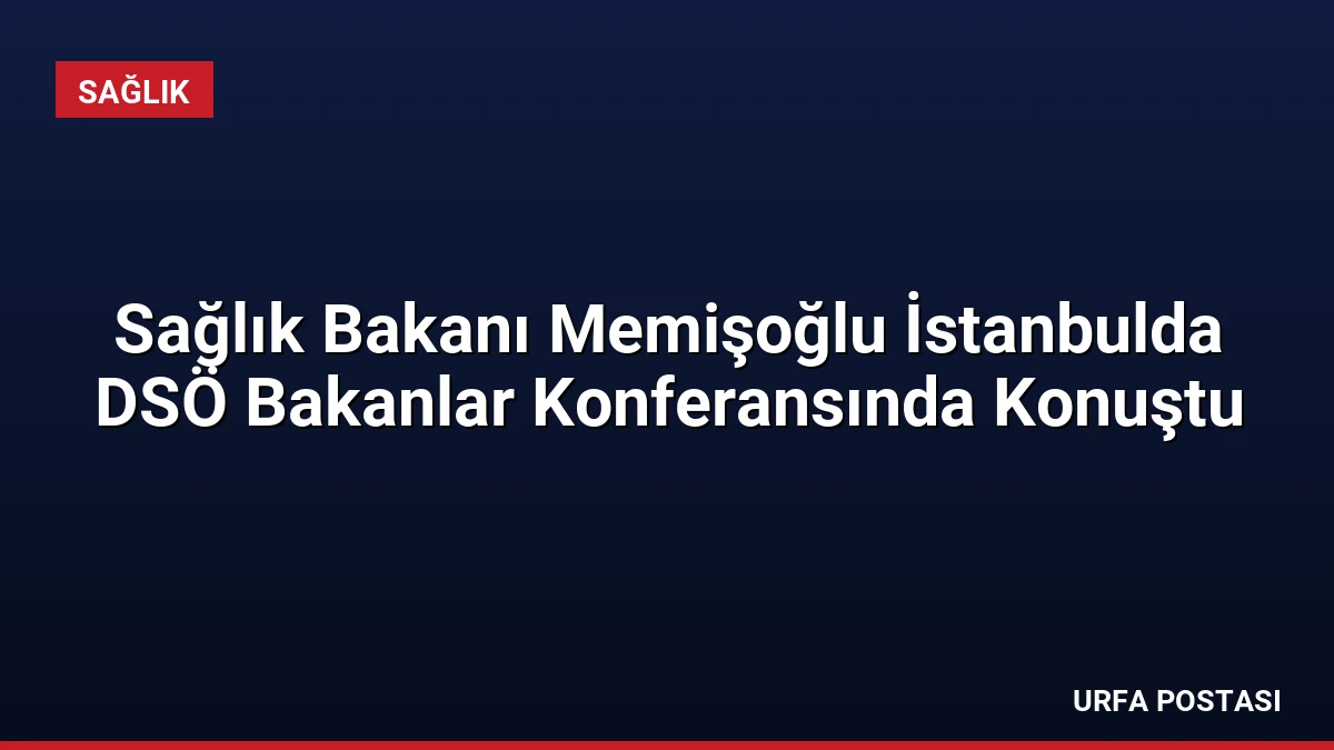 Sağlık Bakanı Memişoğlu İstanbulda DSÖ Bakanlar Konferansında Konuştu