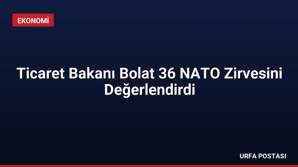Ticaret Bakanı Bolat 36 NATO Zirvesini Değerlendirdi