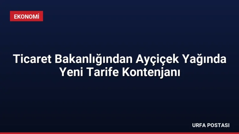 Ticaret Bakanlığından Ayçiçek Yağında Yeni Tarife Kontenjanı