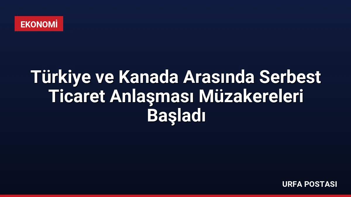 Türkiye ve Kanada Arasında Serbest Ticaret Anlaşması Müzakereleri Başladı