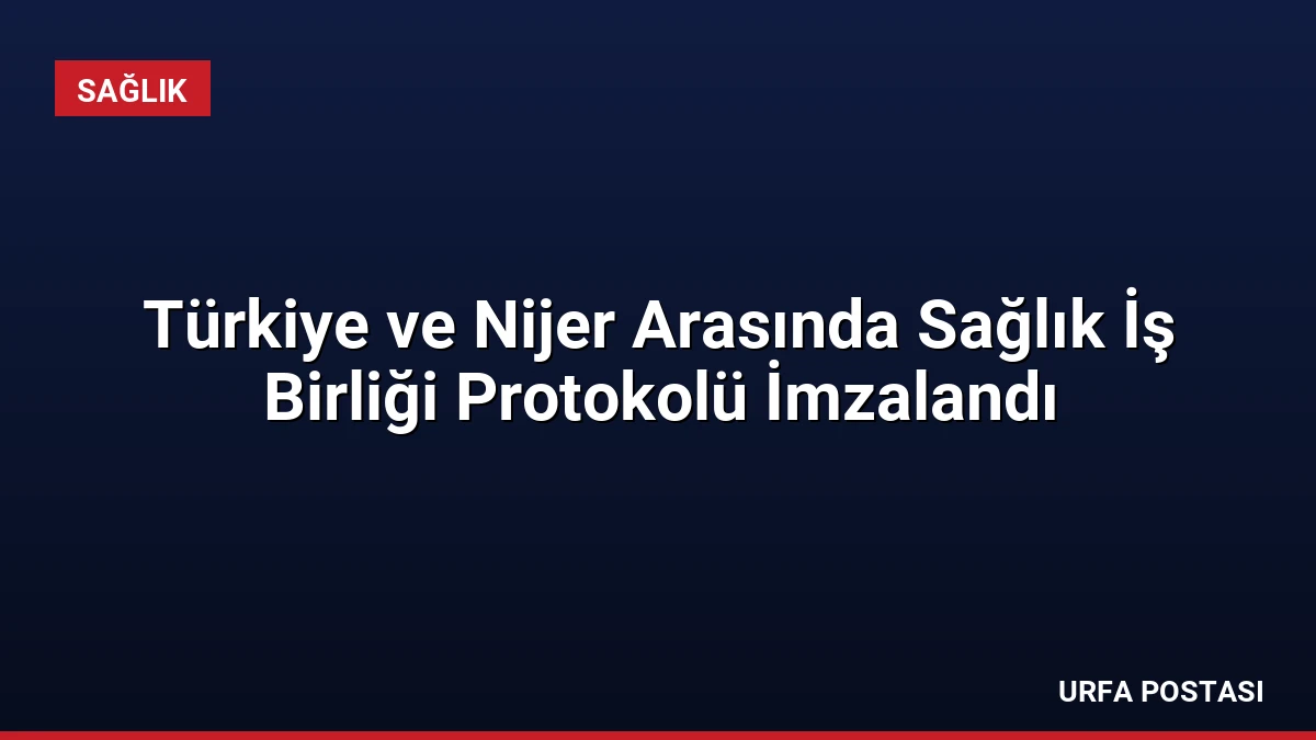 Türkiye ve Nijer Arasında Sağlık İş Birliği Protokolü İmzalandı