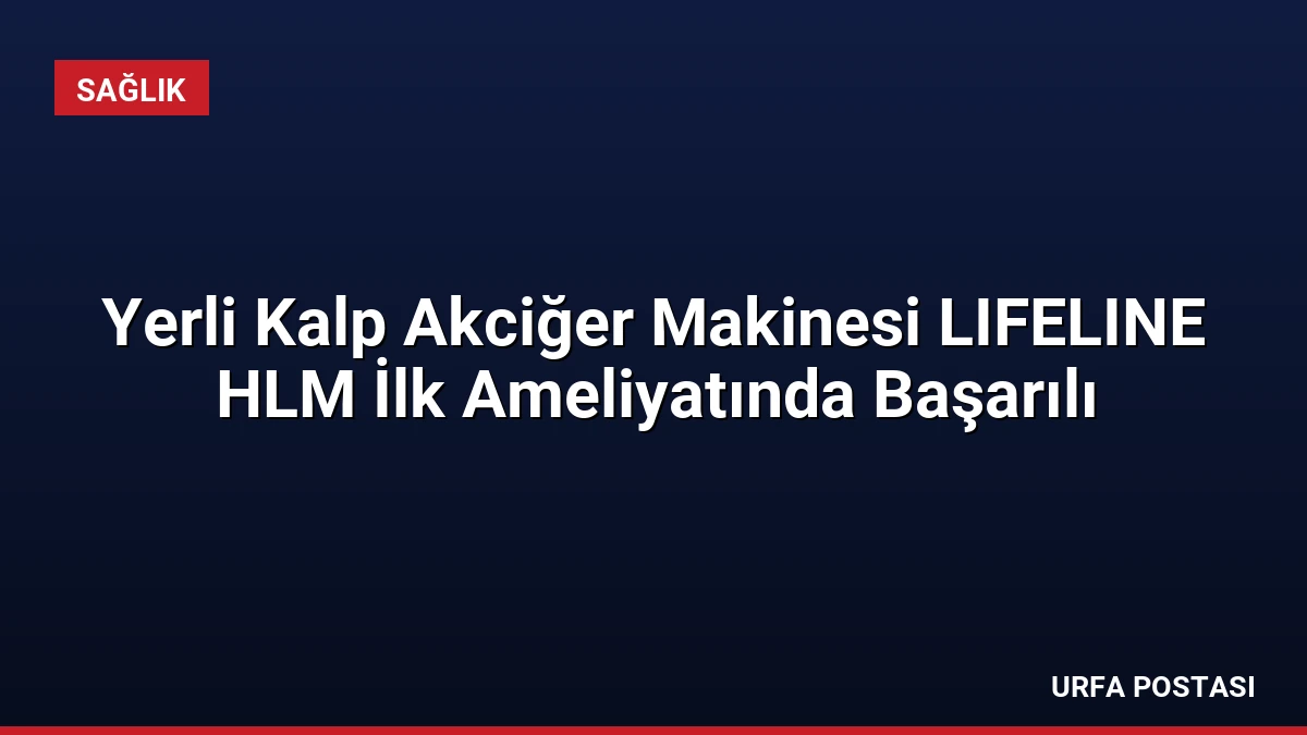 Yerli Kalp Akciğer Makinesi LIFELINE HLM İlk Ameliyatında Başarılı