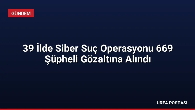 39 İlde Siber Suç Operasyonu 669 Şüpheli Gözaltına Alındı