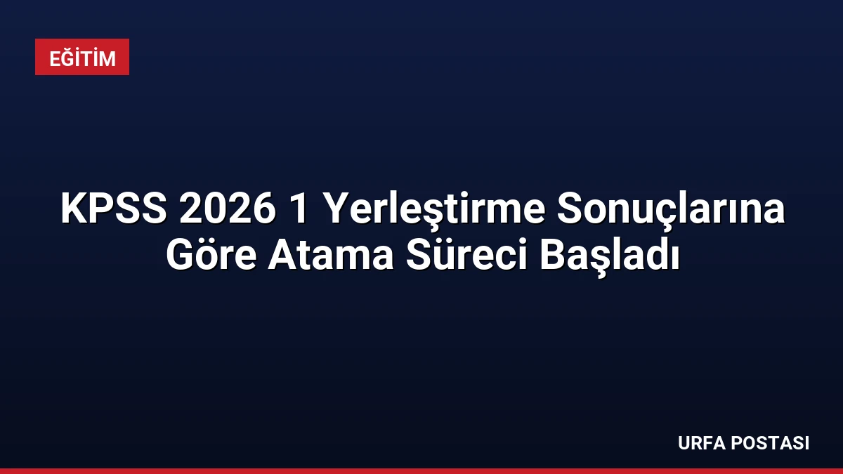 KPSS 2026 1 Yerleştirme Sonuçlarına Göre Atama Süreci Başladı