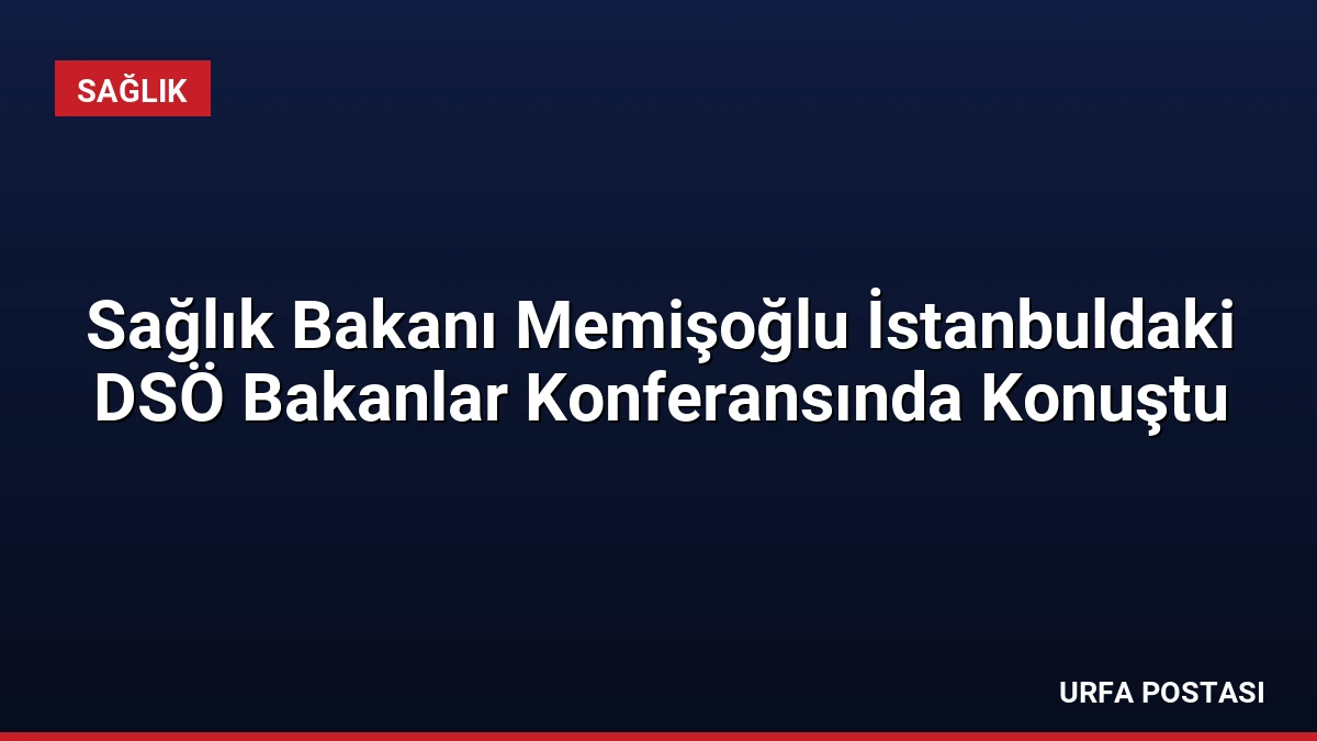 Sağlık Bakanı Memişoğlu İstanbuldaki DSÖ Bakanlar Konferansında Konuştu