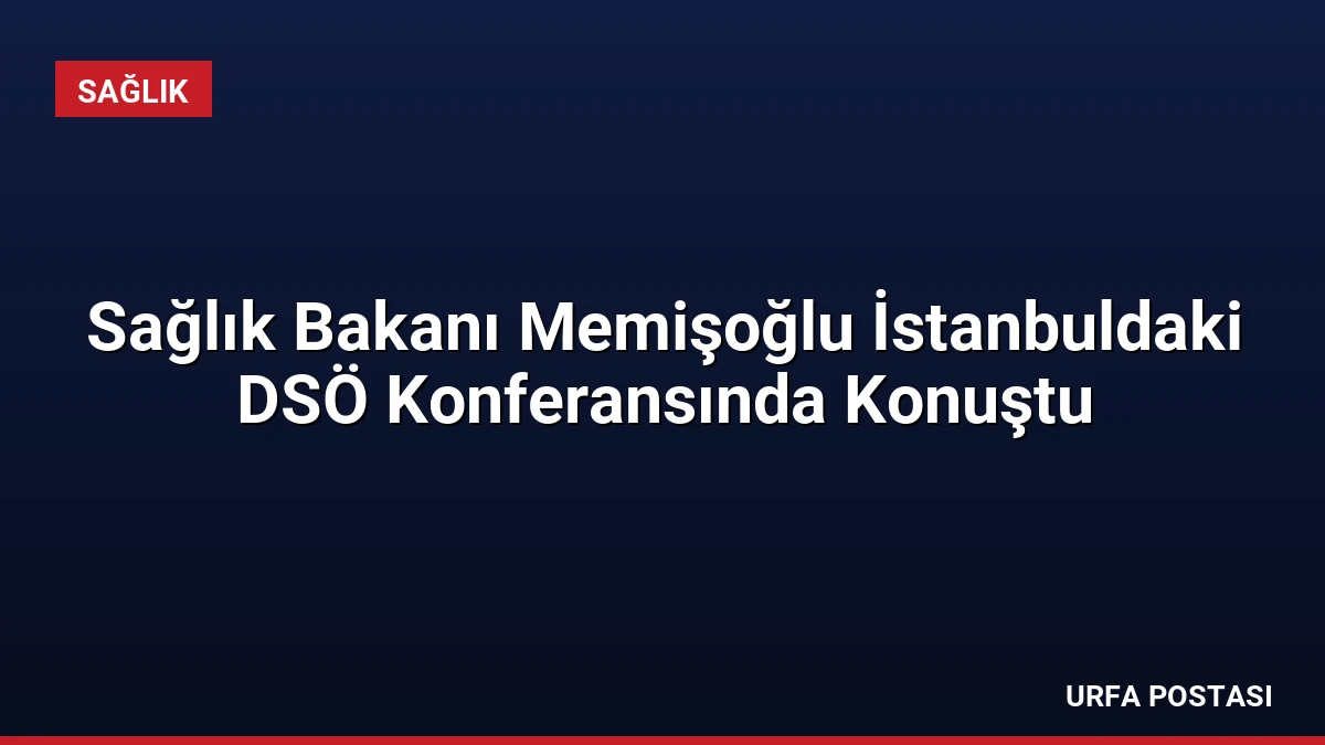 Sağlık Bakanı Memişoğlu İstanbuldaki DSÖ Konferansında Konuştu