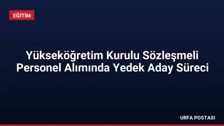 Yükseköğretim Kurulu Sözleşmeli Personel Alımında Yedek Aday Süreci