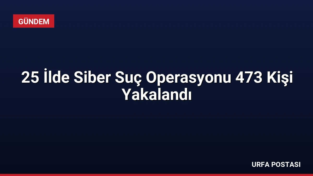 25 İlde Siber Suç Operasyonu 473 Kişi Yakalandı