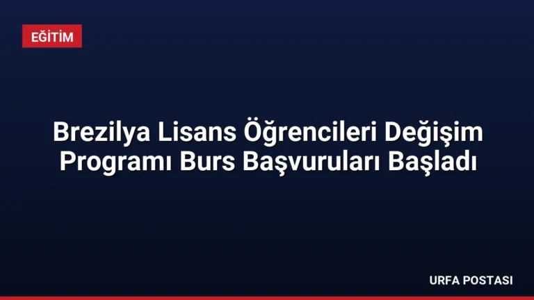 Brezilya Lisans Öğrencileri Değişim Programı Burs Başvuruları Başladı