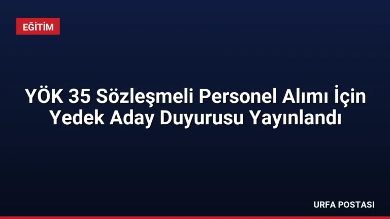 YÖK 35 Sözleşmeli Personel Alımı İçin Yedek Aday Duyurusu Yayınlandı