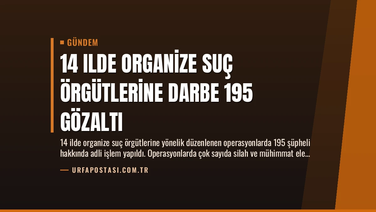 14 Ilde Organize Suç Örgütlerine Darbe 195 Gözaltı
