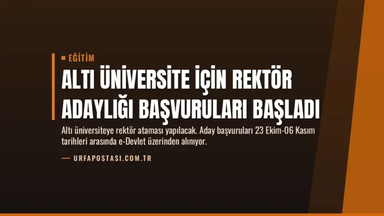 Altı Üniversite İçin Rektör Adaylığı Başvuruları Başladı