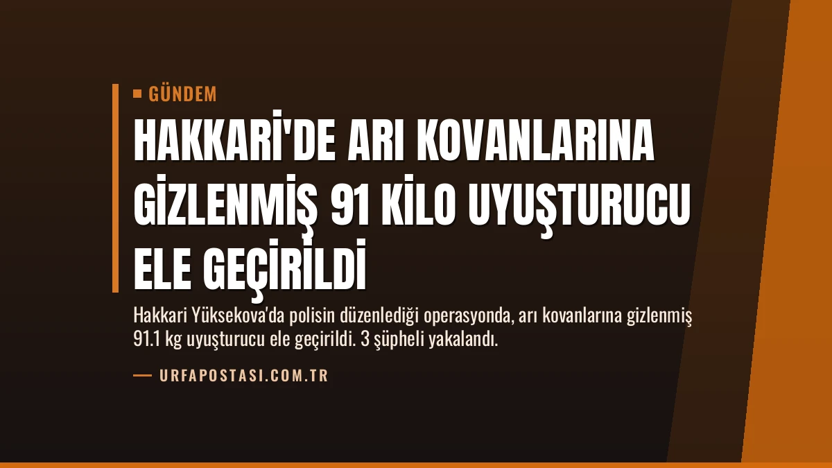 Hakkari’de Arı Kovanlarına Gizlenmiş 91 Kilo Uyuşturucu Ele Geçirildi