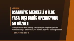 Osmaniye Merkezli 8 İlde Yasa Dışı Bahis Operasyonu 59 Gözaltı