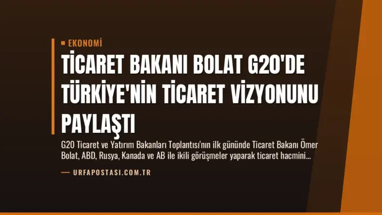 Ticaret Bakanı Bolat G20’de Türkiye’nin Ticaret Vizyonunu Paylaştı