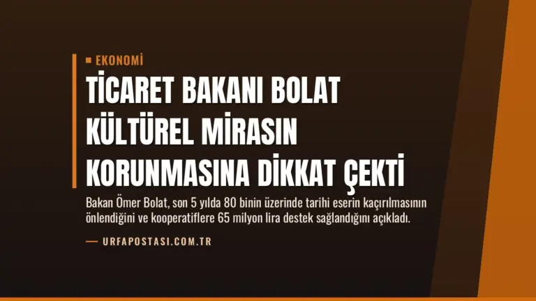 Ticaret Bakanı Bolat Kültürel Mirasın Korunmasına Dikkat Çekti