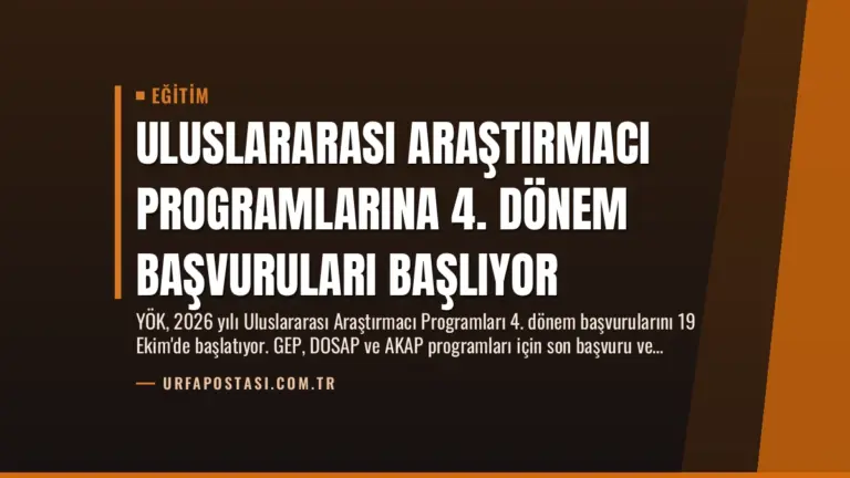 Uluslararası Araştırmacı Programlarına 4. Dönem Başvuruları Başlıyor