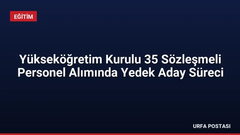 Yükseköğretim Kurulu 35 Sözleşmeli Personel Alımında Yedek Aday Süreci